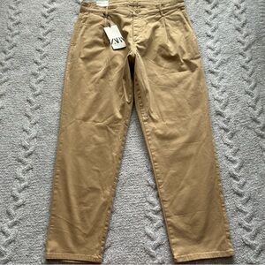 Zara NWT Men's Tan Carrot Fit Chino Pants Size US 31